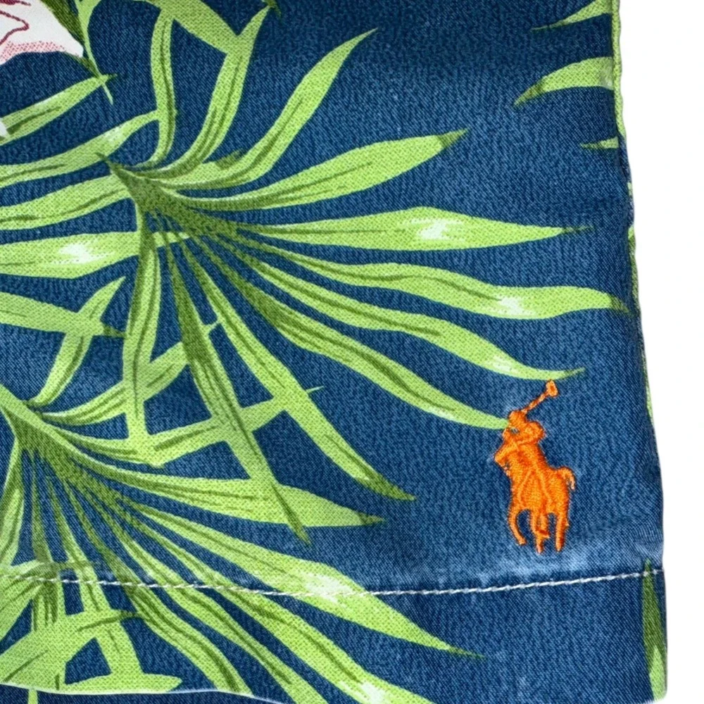 Polo Ralph Lauren Swim Trunks Blue Floral Tropical Lined Swimsuit‎ Shorts Size L